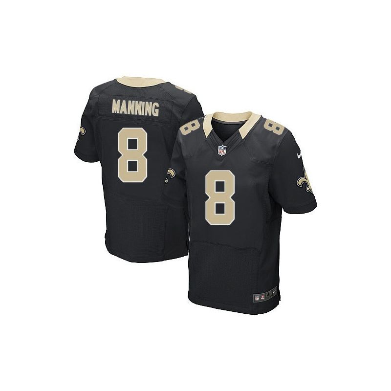 Cheap Archie Manning Saints ELITE Jersey From China #8 Black