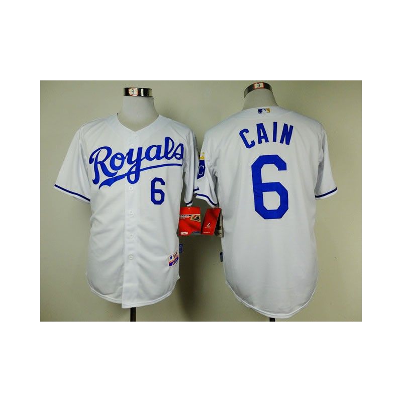 Cheap Lorenzo Cain Royals White Jersey From China #6 In Men Women Youth Size