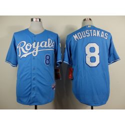 Cheap Mike Moustakas Royals Blue Jersey From China #8 In Men Women Youth Size