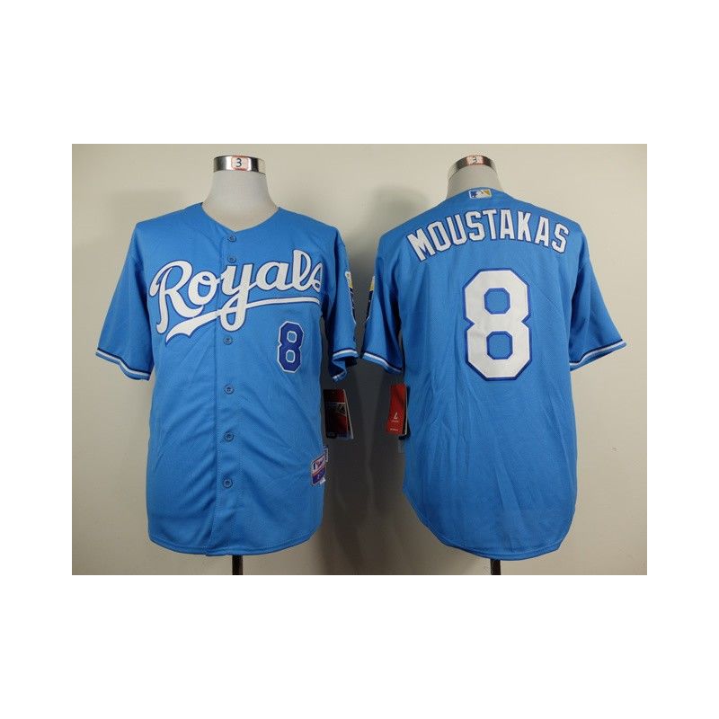 Cheap Mike Moustakas Royals Blue Jersey From China #8 In Men Women Youth Size