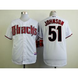 Cheap Randy Johnson Diamondbacks White Jersey From China #51 In Men Women Youth Size