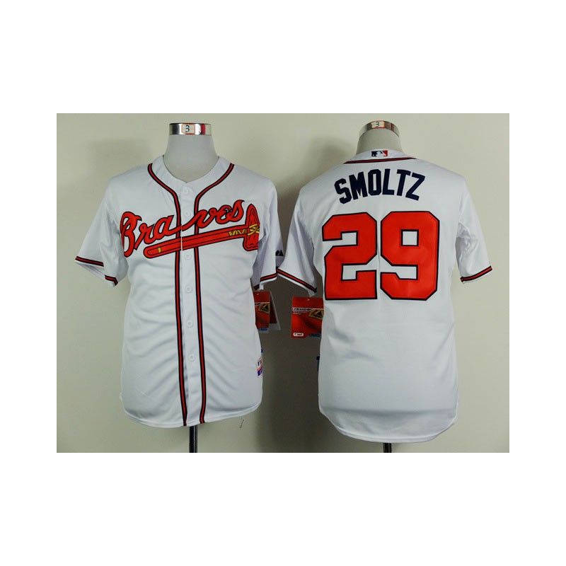 Cheap John Smoltz Braves White Jersey From China #29 In Men Women Youth Size