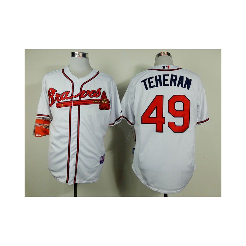 Cheap Julio Teheran Braves White Jersey From China #49 In Men Women Youth Size