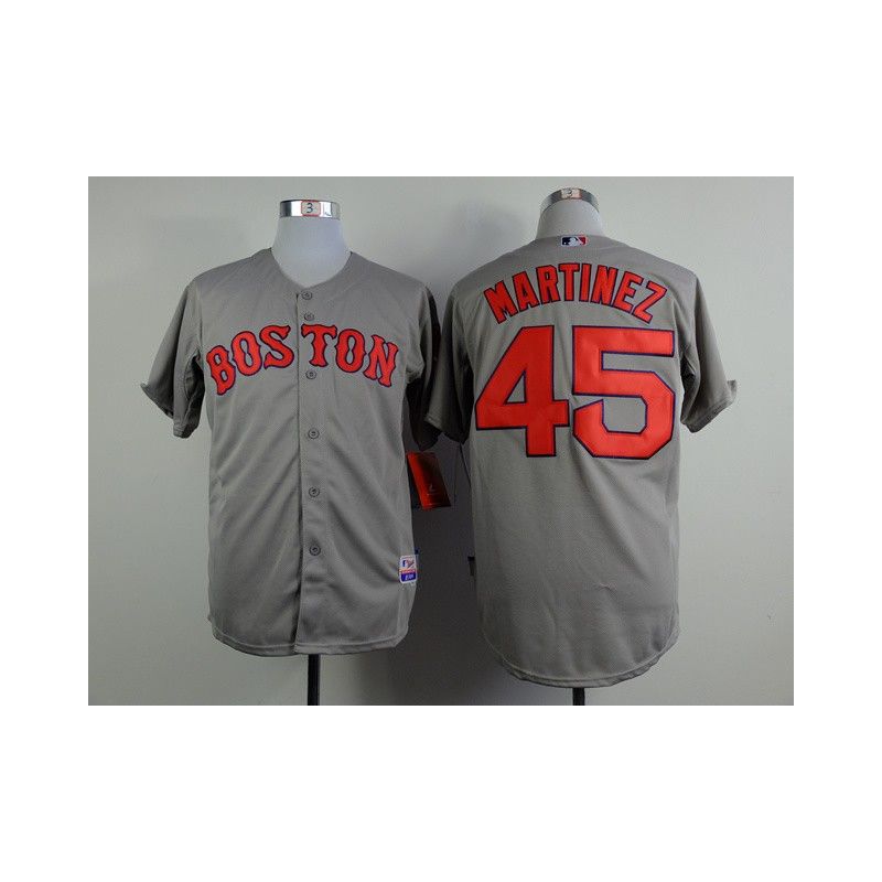 Cheap Pedro Martinez Red Sox Grey Jersey From China #45 In Men Women Youth Size