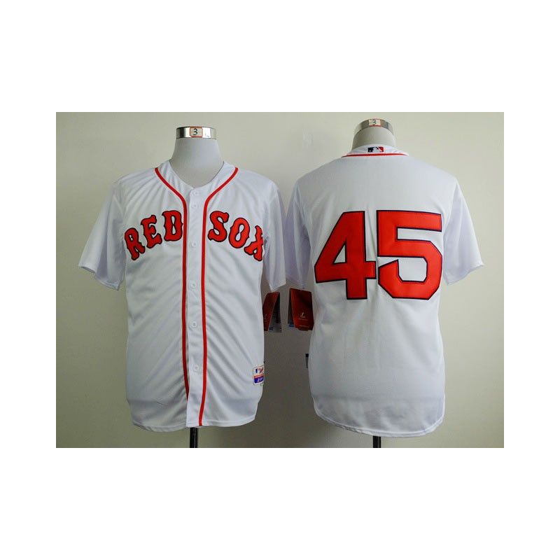 Cheap Pedro Martinez Red Sox White Jersey From China #45 In Men Women Youth Size