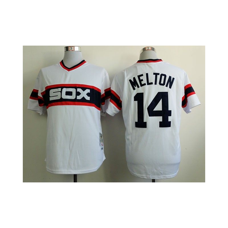 Cheap Bill Melton White Sox White 1983 throwback Jersey From China #14 In Men Women Youth Size