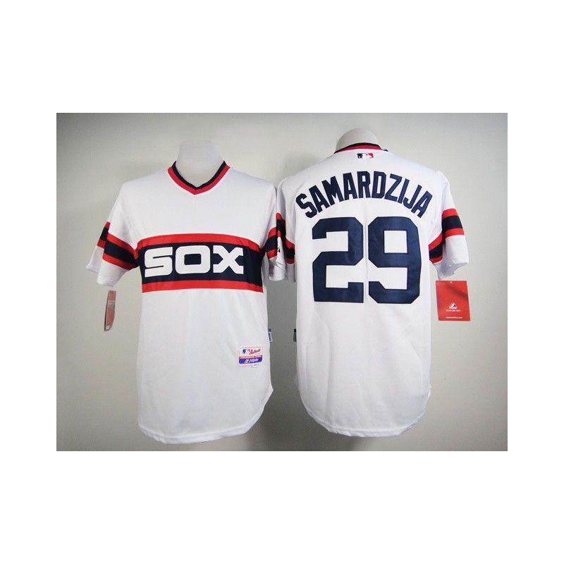 Cheap Jeff Samardzija White Sox White V-neck Jersey From China #29 In Men Women Youth Size