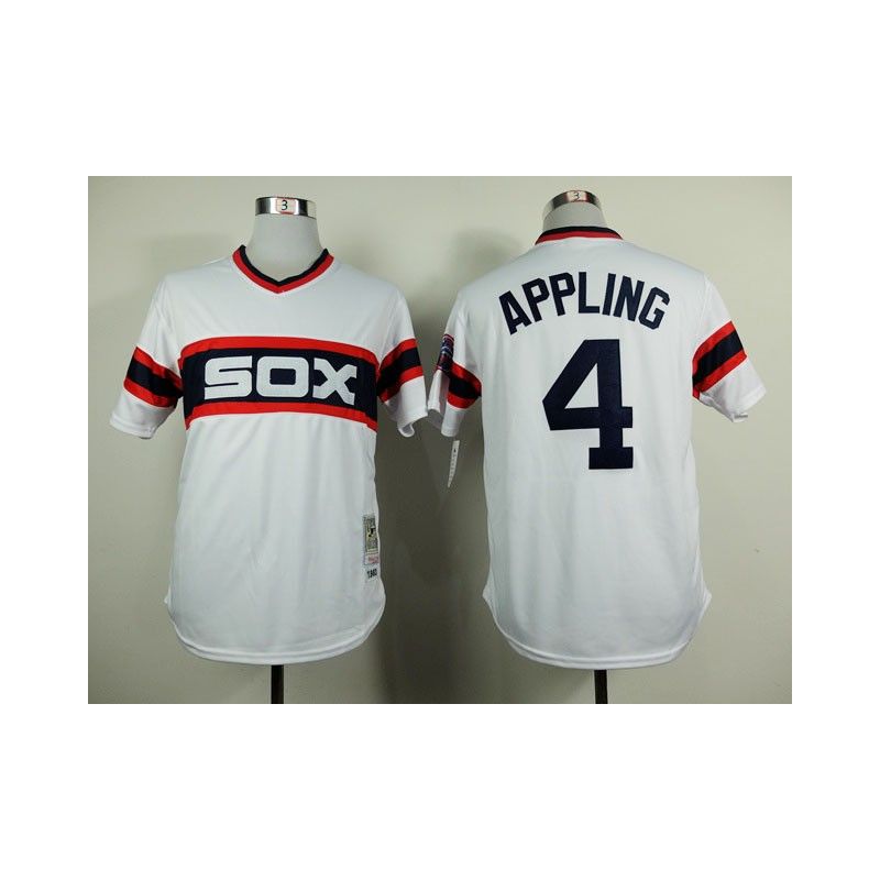 Cheap Luke Appling White Sox White 1983 throwback Jersey From China #4 In Men Women Youth Size