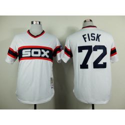 Cheap Carlton Fisk White Sox White 1983 throwback Jersey From China #72 In Men Women Youth Size