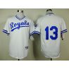 Cheap Salvador Perez Royals White 1974 Turn Back The Clock Jersey From China #13 In Men Women Youth Size