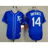 Cheap Omar Infante Royals Blue 2014 Jersey From China #14 In Men Women Youth Size