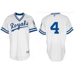 Cheap Alex Gordon Royals White 1974 Turn Back The Clock Jersey From China #4 In Men Women Youth Size