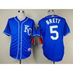 Cheap George Brett Royals Blue 2014 Jersey From China #5 In Men Women Youth Size