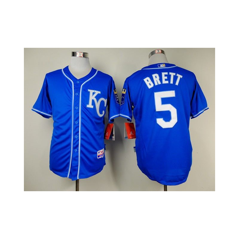 Cheap George Brett Royals Blue 2014 Jersey From China #5 In Men Women Youth Size