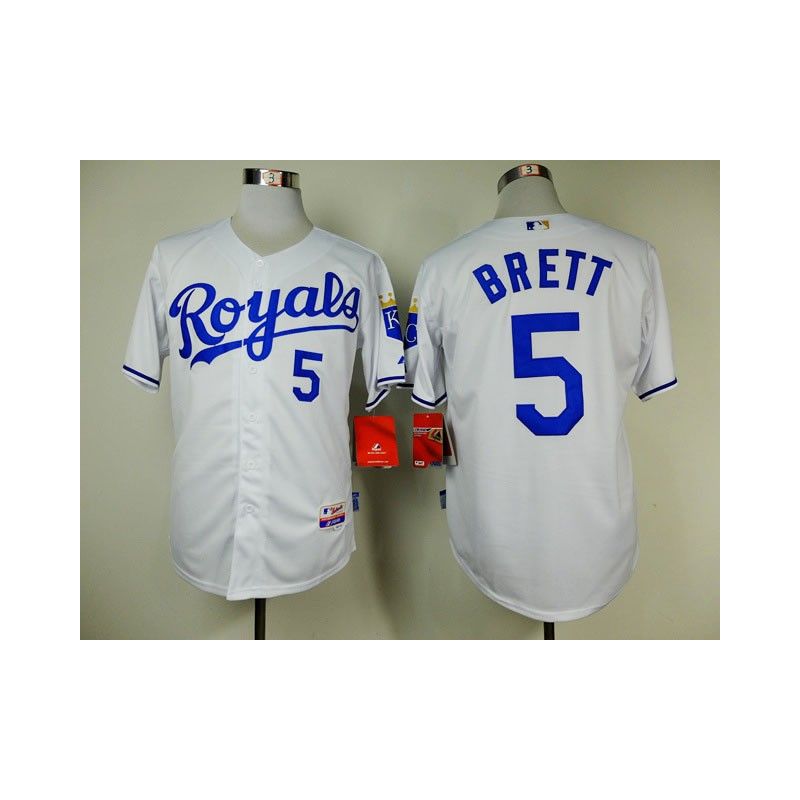 Cheap George Brett Royals White Jersey From China #5 In Men Women Youth Size