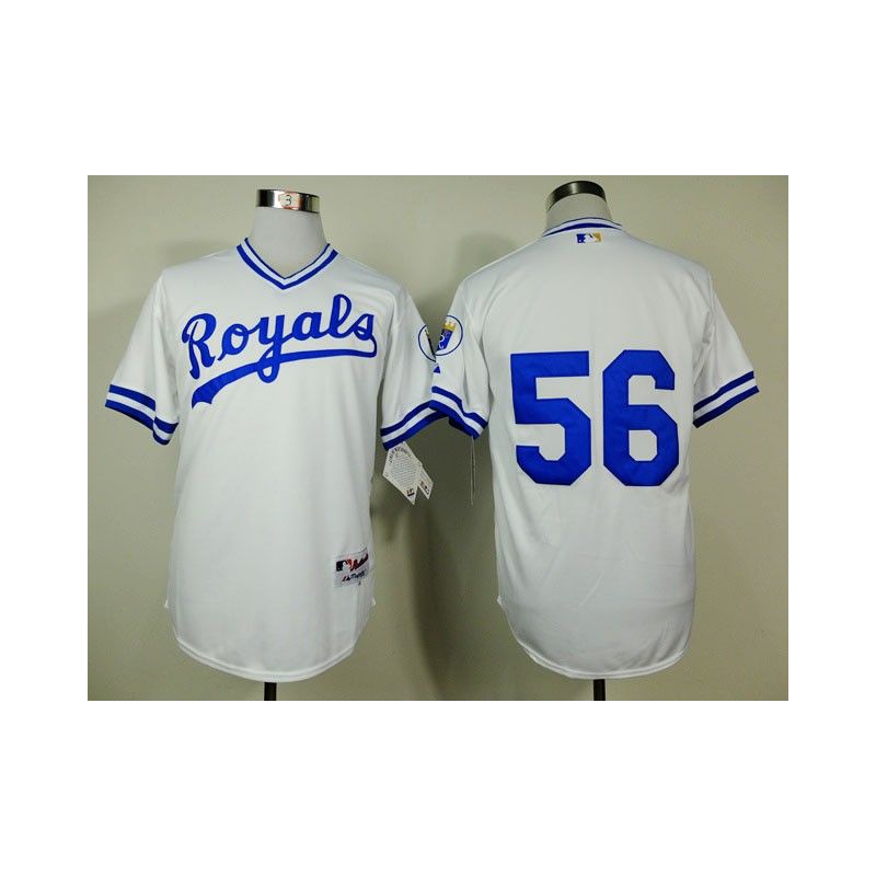 Cheap Greg Holland Royals White 1974 Turn Back The Clock Jersey From China #56 In Men Women Youth Size