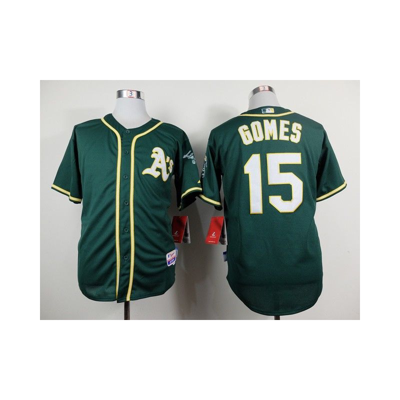 Cheap Jonny Gomes Athletics Green Jersey From China #15 In Men Women Youth Size