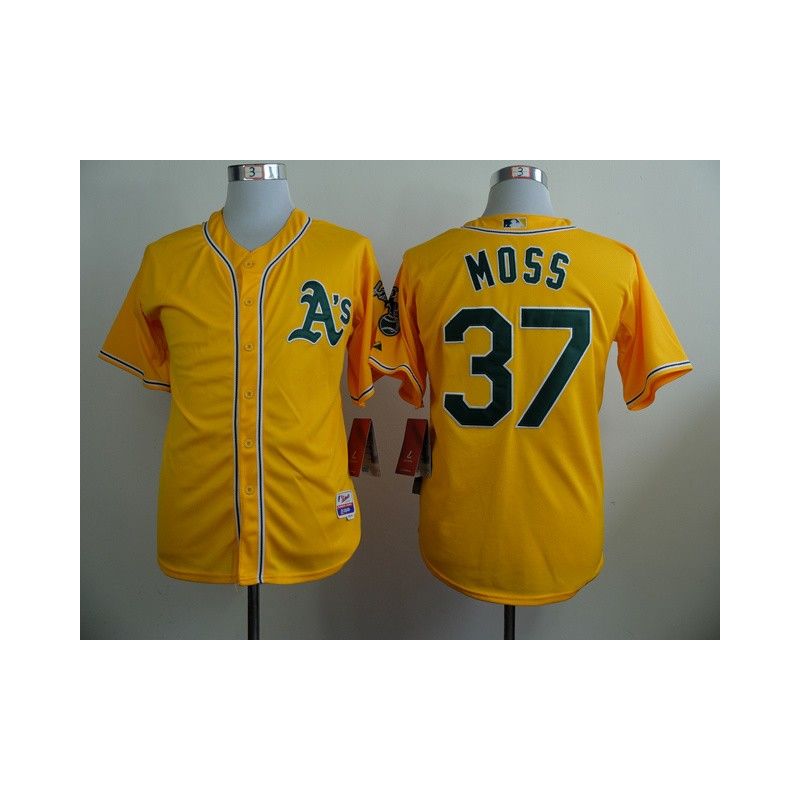 Cheap Brandon Moss Athletics Yellow Jersey From China #37 In Men Women Youth Size