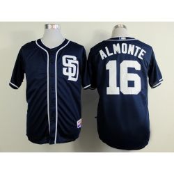 Cheap Abraham Almonte Padres Blue SD Jersey From China #16 In Men Women Youth Size