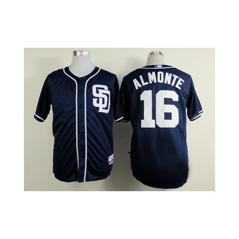 Cheap Abraham Almonte Padres Blue SD Jersey From China #16 In Men Women Youth Size Cheap Abraham Almonte Padres Blue SD Jersey From China #16 In Men Women Youth Size