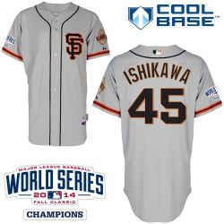 Cheap Travis Ishikawa Giants Grey Jersey From China #45 In Men Women Youth Size