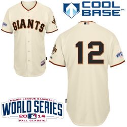 Cheap Joe Panik Giants Cream Jersey From China #12 In Men Women Youth Size