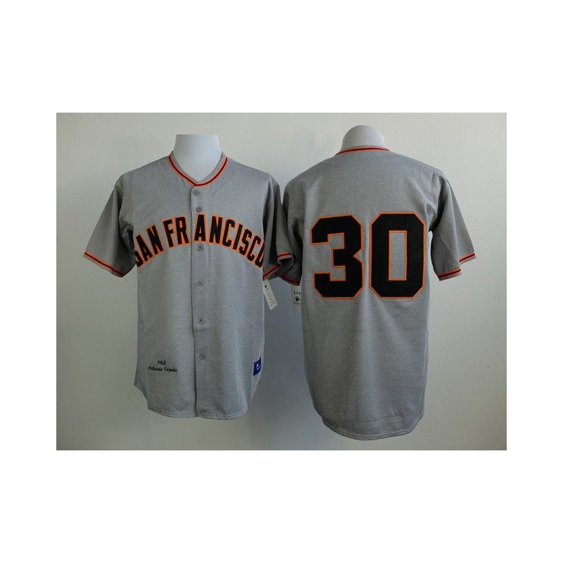 Cheap Orlando Cepeda Giants Grey 1962 throwback Jersey From China #30 In Men Women Youth Size