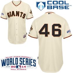 Cheap Santiago Casilla Giants Cream Jersey From China #46 In Men Women Youth Size