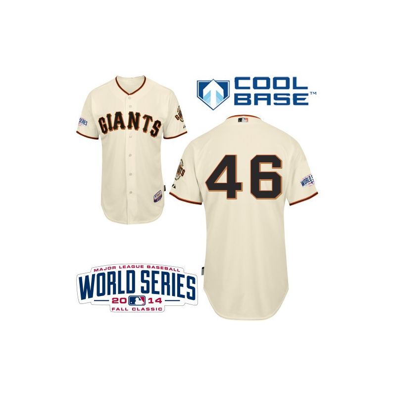 Cheap Santiago Casilla Giants Cream Jersey From China #46 In Men Women Youth Size