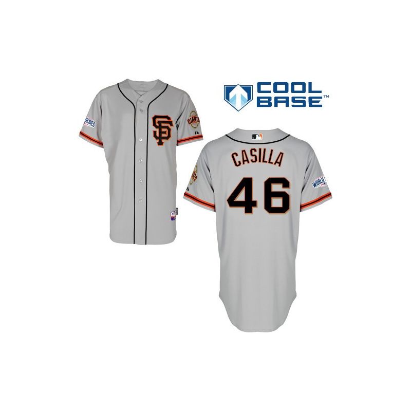 Cheap Santiago Casilla Giants Grey Jersey From China #46 In Men Women Youth Size