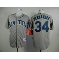 Cheap Felix Hernandez Mariners Grey Jersey From China #34 In Men Women Youth Size