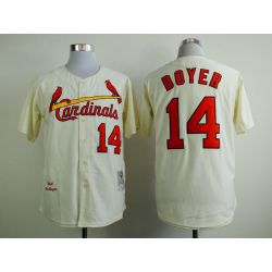 Cheap Ken Boyer Cardinals Cream 1964 throwback Jersey From China #14 In Men Women Youth Size