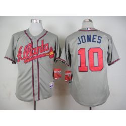 Cheap Chipper Jones Braves Grey Jersey From China #10 In Men Women Youth Size