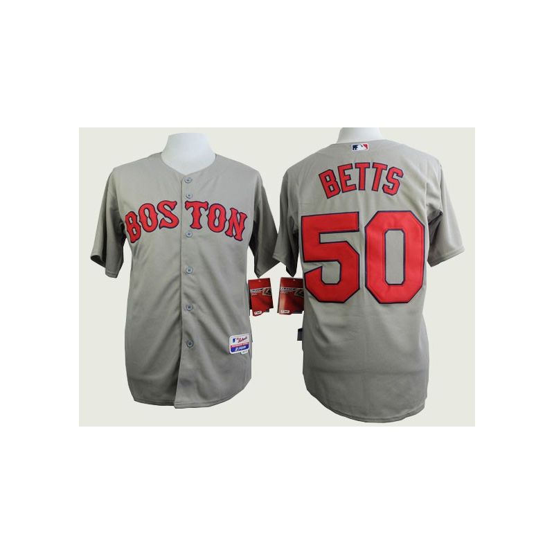 Cheap Mookie Betts Red Sox Grey Jersey From China #50 In Men Women Youth Size