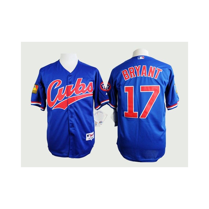 Cheap Kris Bryant Cubs Blue 2015 new Jersey From China #17 In Men Women Youth Size