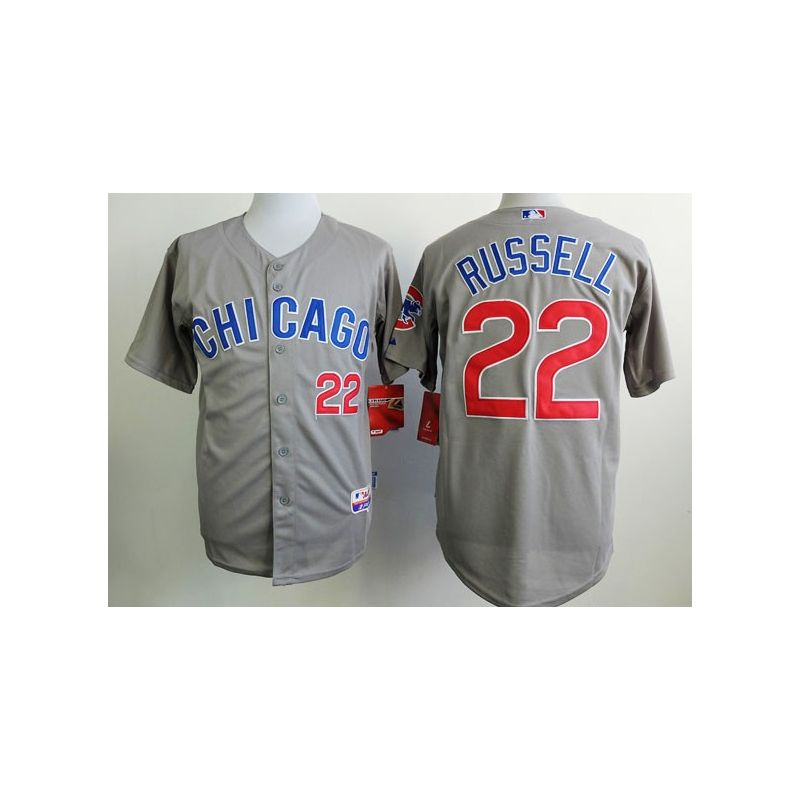 Cheap Addison Russell Cubs Grey Jersey From China #22 In Men Women Youth Size