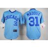 Cheap Greg Maddux Cubs Blue White Strips Jersey From China #31 In Men Women Youth Size