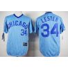 Cheap Jon Lester Cubs Blue White Strips Jersey From China #34 In Men Women Youth Size