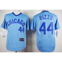 Cheap Anthony Rizzo Cubs Blue White Strips Jersey From China #44 In Men Women Youth Size