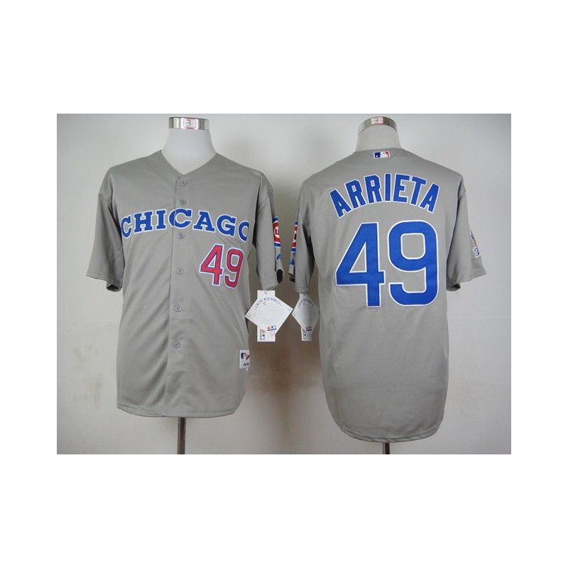 Cheap Jake Arrieta Cubs Grey 1990 Turn Back The Clock Jersey From China #49 In Men Women Youth Size