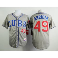 Cheap Jake Arrieta Cubs Grey CUBS Jersey From China #49 In Men Women Youth Size