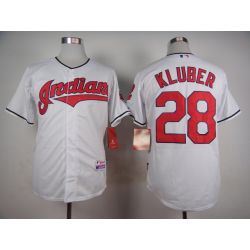 Cheap Corey Kluber Indians White Jersey From China #28 In Men Women Youth Size