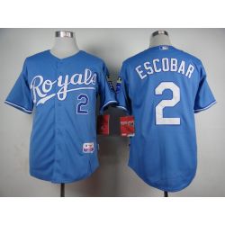 Cheap Alcides Escobar Royals Light Blue Jersey From China #2 In Men Women Youth Size