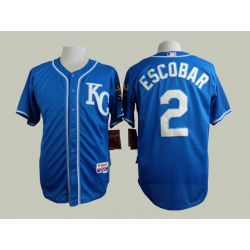 Cheap Alcides Escobar Royals Royal Blue Jersey From China #2 In Men Women Youth Size