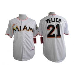 Cheap Christian Yelich Marlins White Jersey From China #21 In Men Women Youth Size