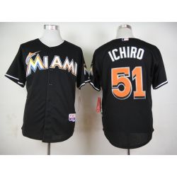 Cheap Ichiro Suzuki Marlins Black Jersey From China #51 In Men Women Youth Size