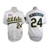 Cheap Rickey Henderson Athletics White 1990 throwback Jersey From China #24 In Men Women Youth Size