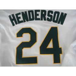 Cheap Rickey Henderson Athletics White 1990 throwback Jersey From China #24 In Men Women Youth Size