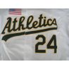 Cheap Rickey Henderson Athletics White 1990 throwback Jersey From China #24 In Men Women Youth Size