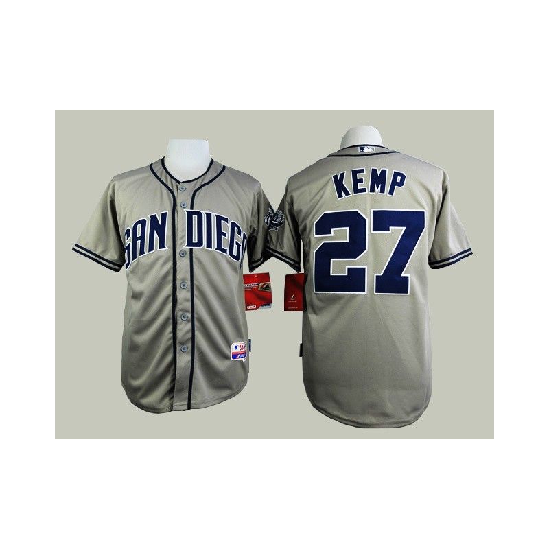 Cheap Matt Kemp Padres Grey 2015 new Jersey From China #27 In Men Women Youth Size